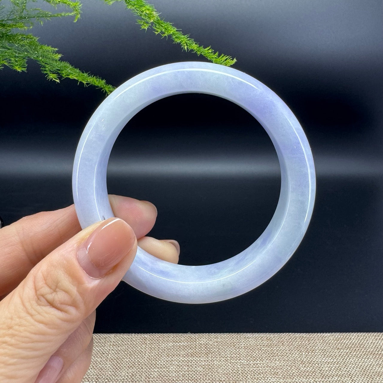 Genuine Burmese Lavender Jade Jadeite Bangle Bracelet (56.2mm)