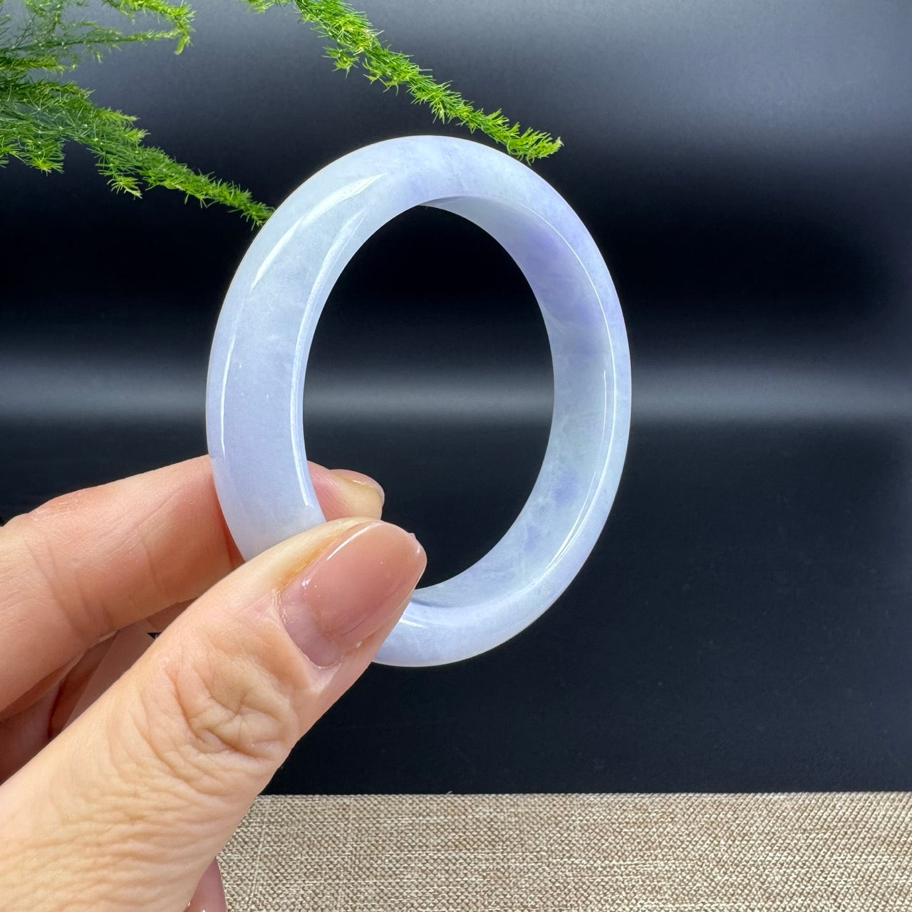 Genuine Burmese Lavender Jade Jadeite Bangle Bracelet (56.2mm)