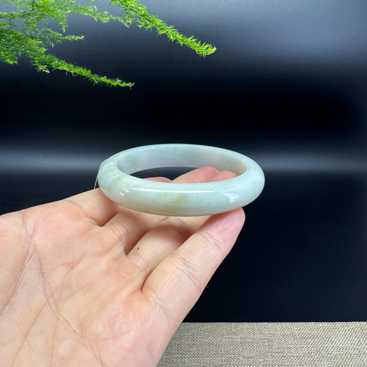Genuine Burmese Yellow Green Jade Jadeite Bangle Bracelet ( 56.7mm )