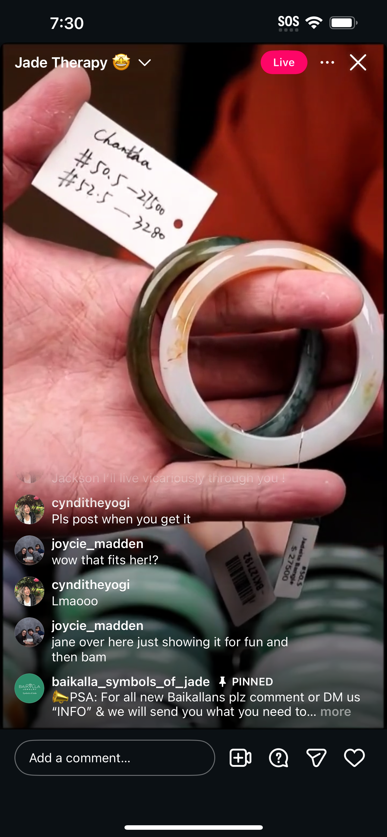 "Live" Seaweed & Hazel Honey Natural Jadeite Jade Comfort Fit Oval Bangle (12/06/2025)