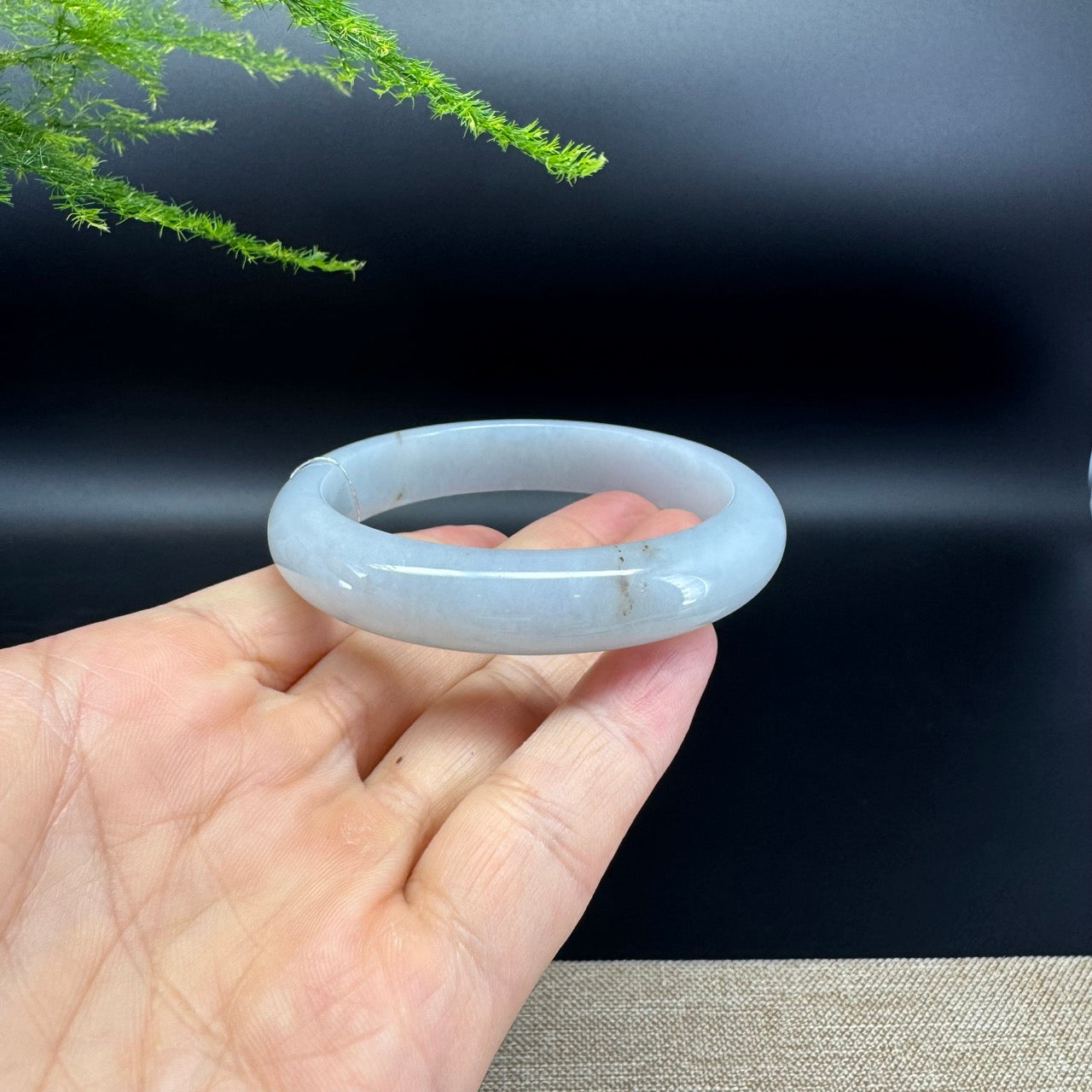 Genuine Burmese Icy Green Jade Jadeite Bangle Bracelet ( 56.9mm )