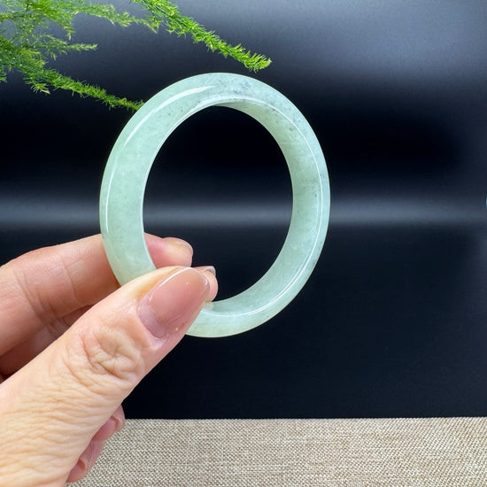 Genuine Burmese Green Jade Jadeite Bangle Bracelet (56.3mm)