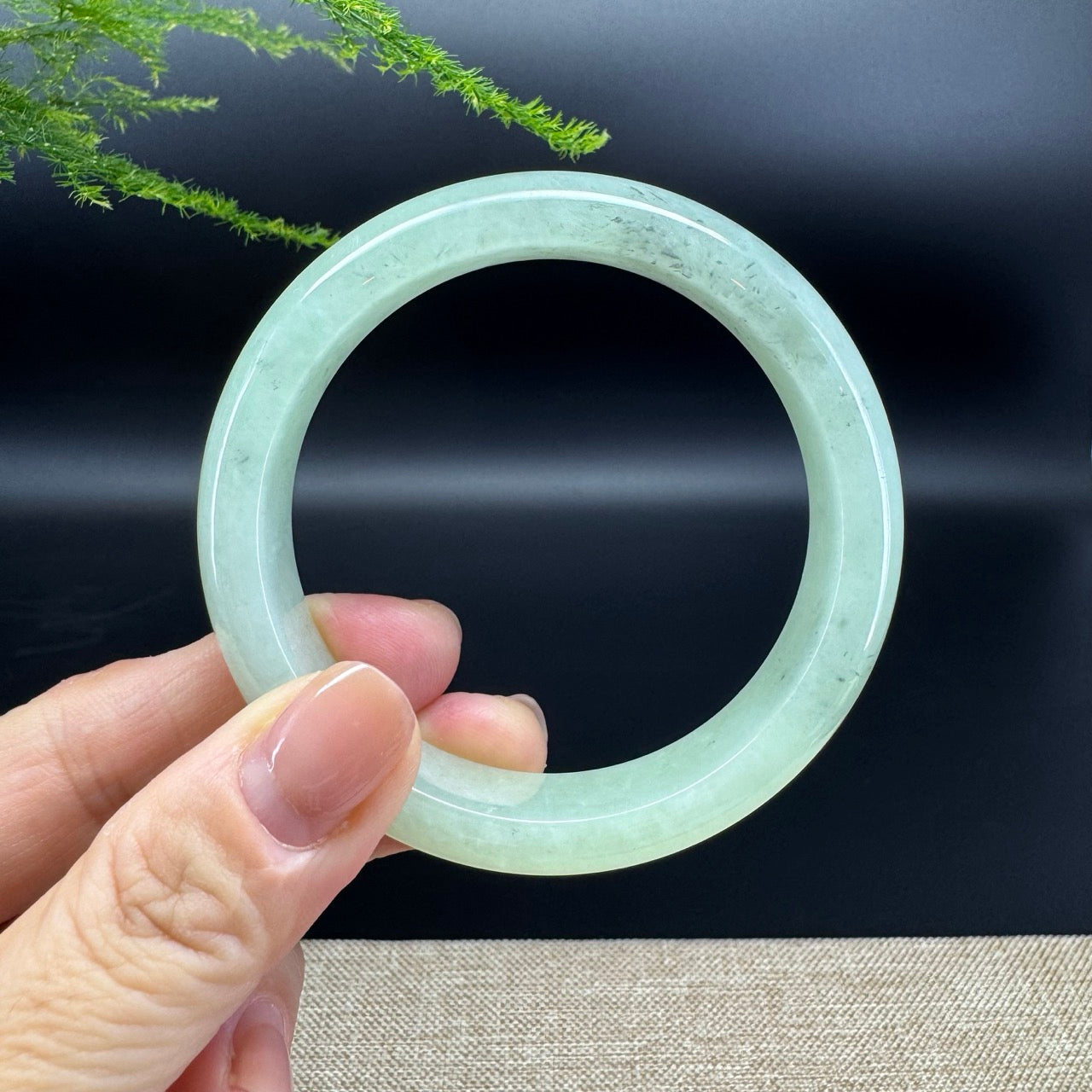 Genuine Burmese Green Jade Jadeite Bangle Bracelet (56.3mm)