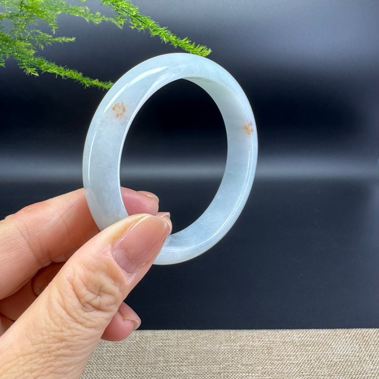 Genuine Burmese Icy Green Jade Jadeite Bangle Bracelet ( 56.1mm )