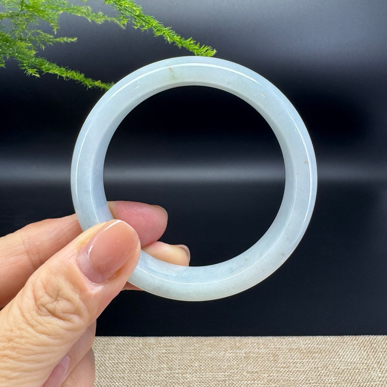 Genuine Burmese Icy Green Jade Jadeite Bangle Bracelet ( 56.1mm )