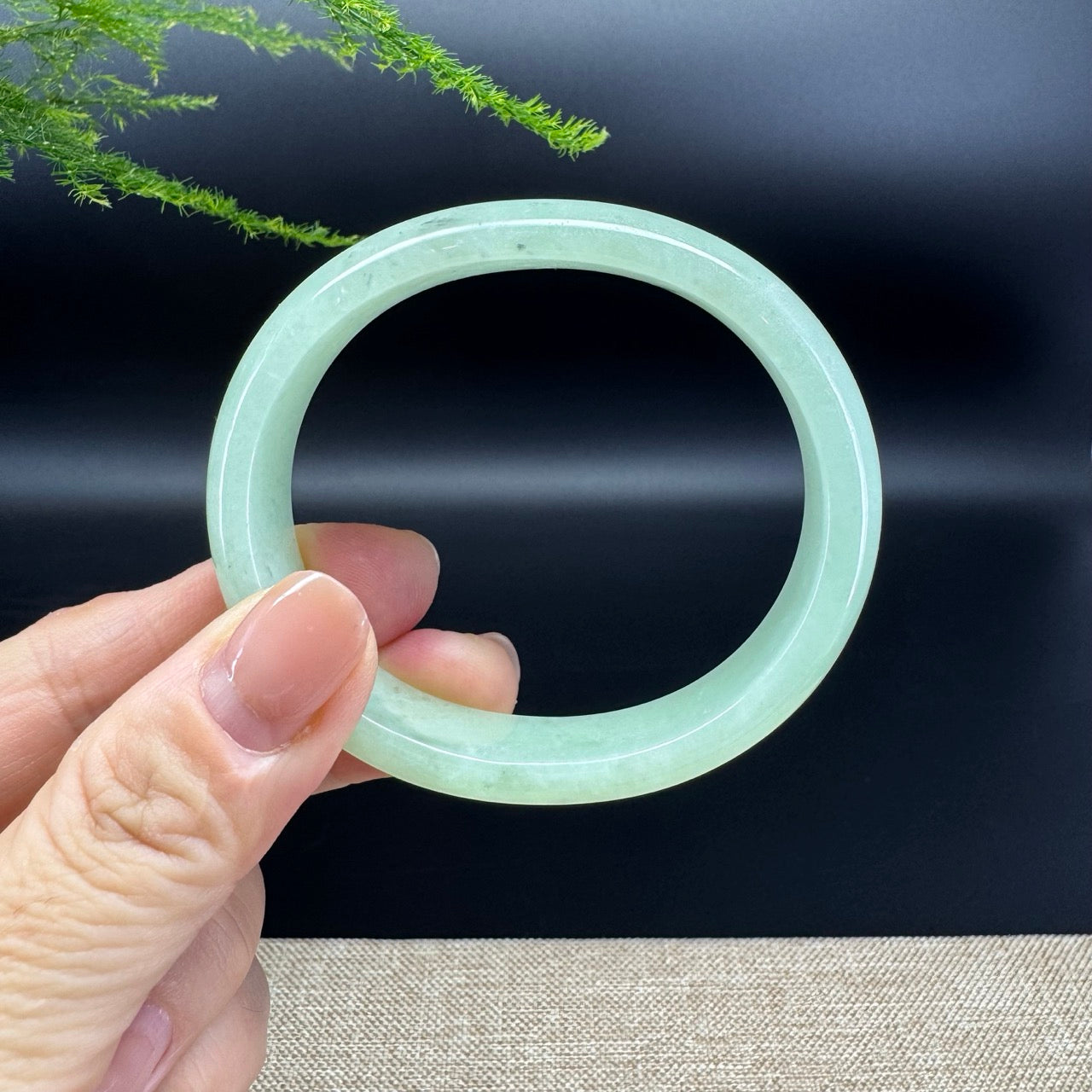 Genuine Burmese Green Jade Jadeite Bangle Bracelet (56.5*49.5mm)
