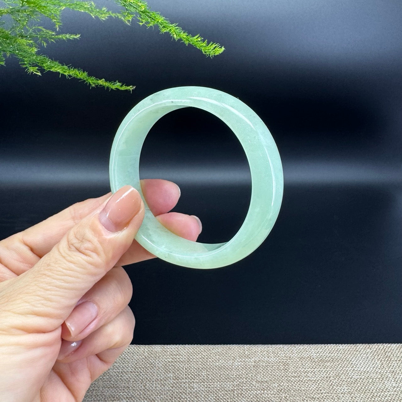 Genuine Burmese Green Jade Jadeite Bangle Bracelet (56.5*49.5mm)