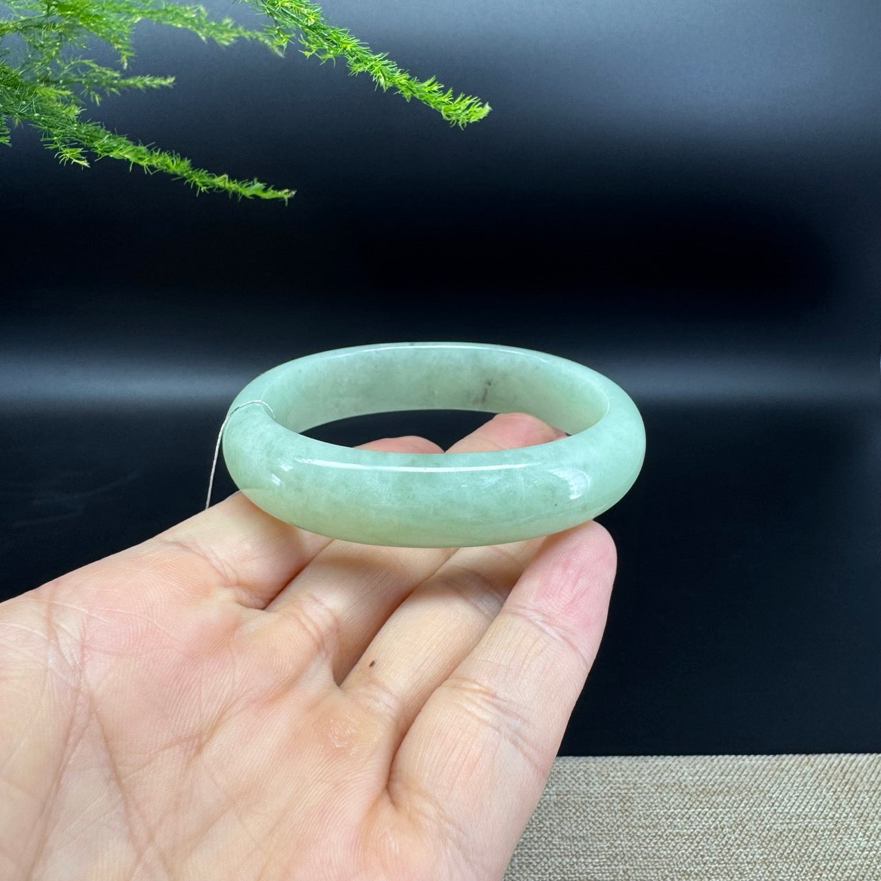 Genuine Burmese Green Jade Jadeite Bangle Bracelet (56.5*49.5mm)