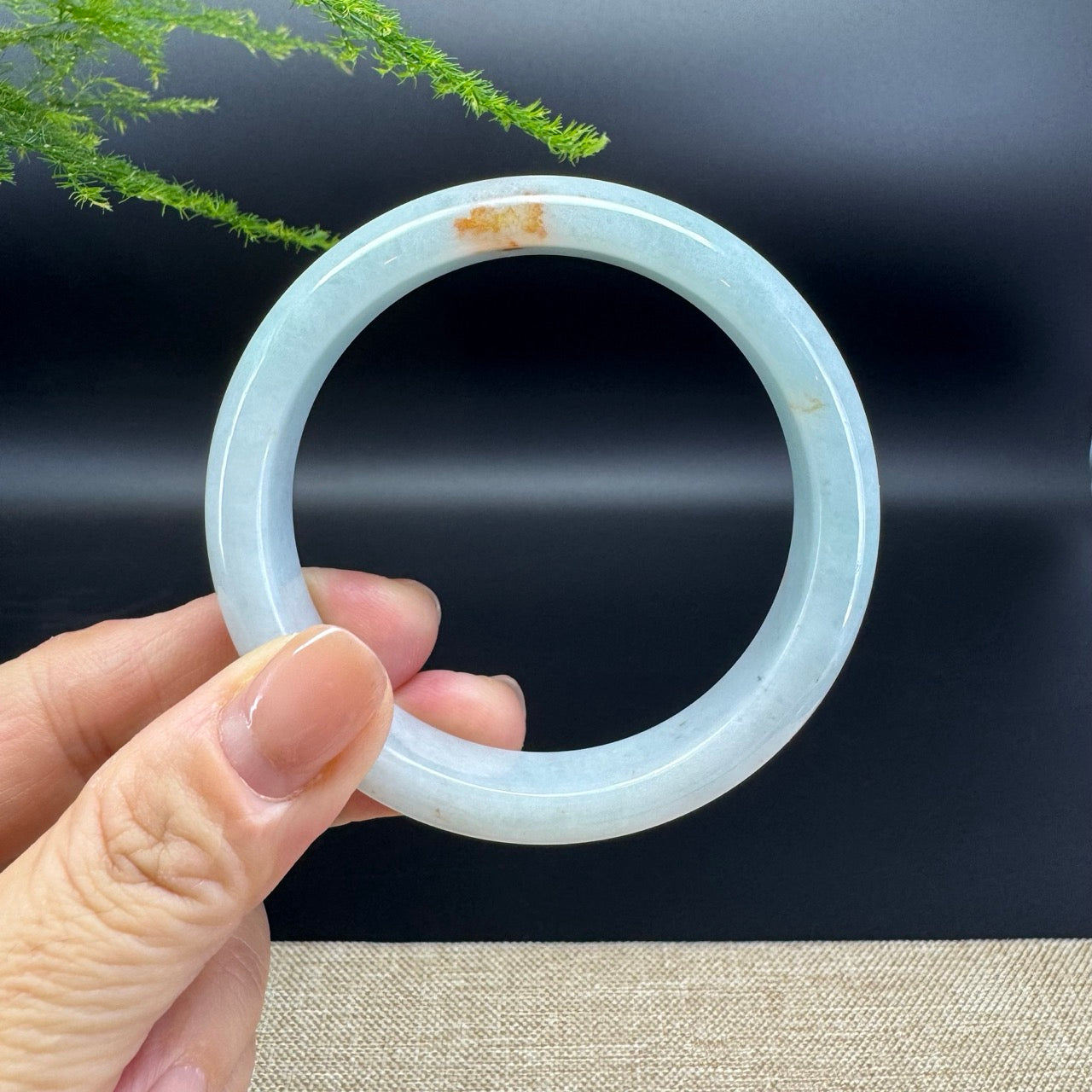Genuine Burmese Green Jade Jadeite Bangle Bracelet ( 56.2mm )
