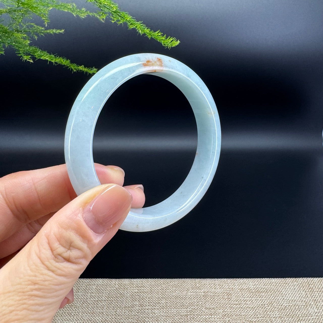 Genuine Burmese Green Jade Jadeite Bangle Bracelet ( 56.2mm )