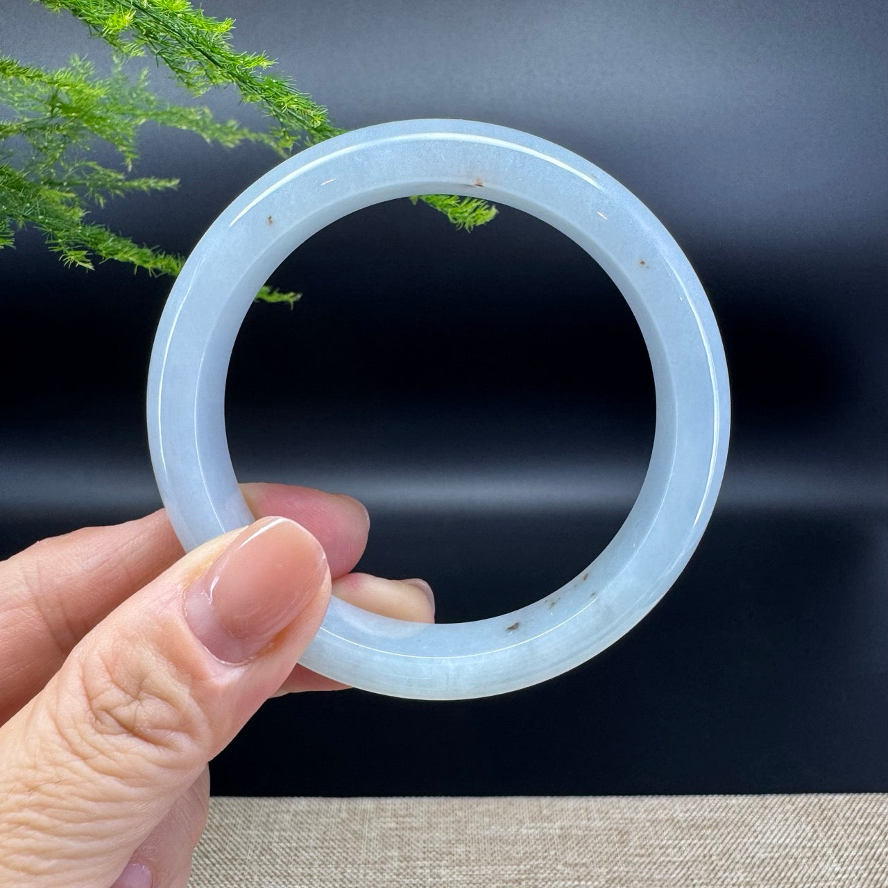 Genuine Burmese Icy Green Jade Jadeite Bangle Bracelet ( 56mm )