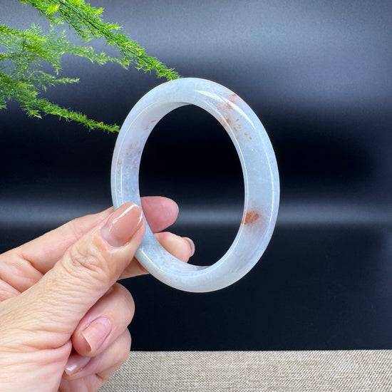 Genuine Burmese Lavender Green Jade Jadeite Bangle Bracelet ( 56.7mm )