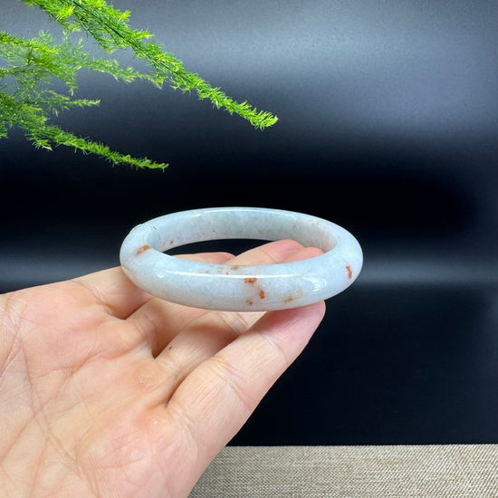 Genuine Burmese Lavender Green Jade Jadeite Bangle Bracelet ( 56.7mm )