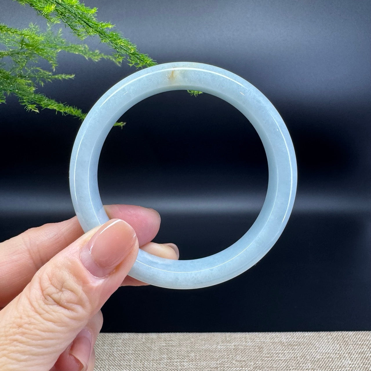 Genuine Burmese Icy Green Jade Jadeite Bangle Bracelet ( 56.1mm )