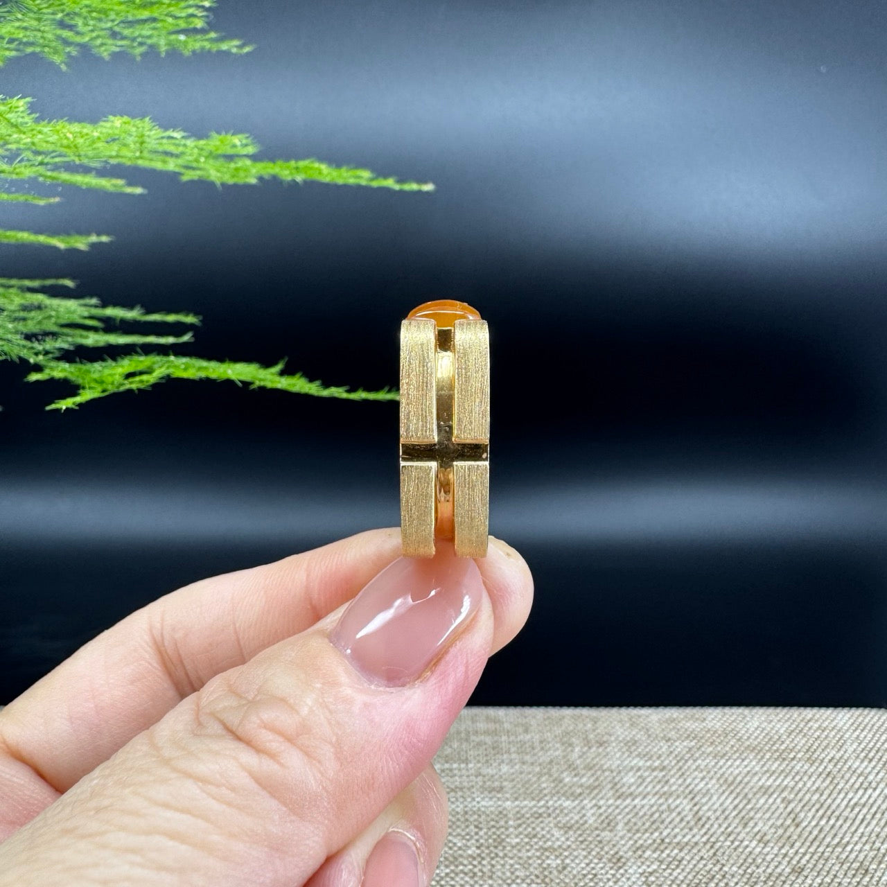 RealJade® "Signature Signet" 18K Yellow Gold  Honey Yellow Jadeite Jade Ring