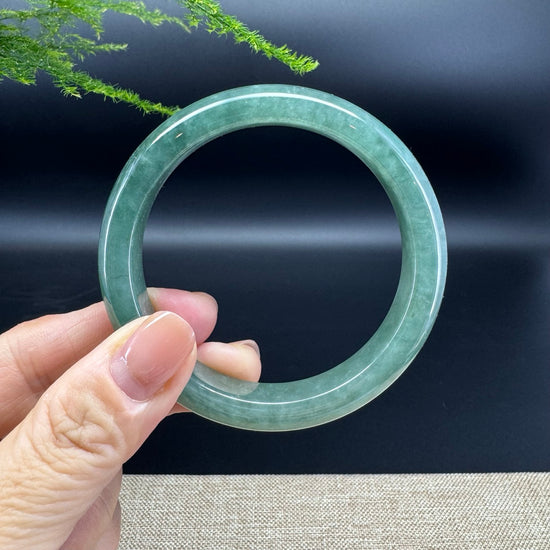 Genuine Burmese Green Jade Jadeite Bangle Bracelet ( 57.3mm )