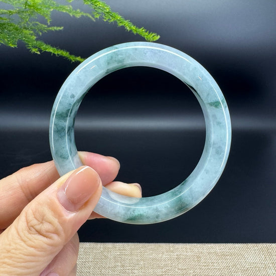 Genuine Burmese Blue Green Jade Jadeite Bangle Bracelet ( 57.6mm )