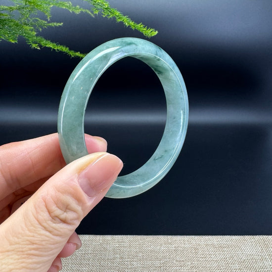 Genuine Burmese Oil Green Jade Jadeite Bangle Bracelet ( 57.5mm )