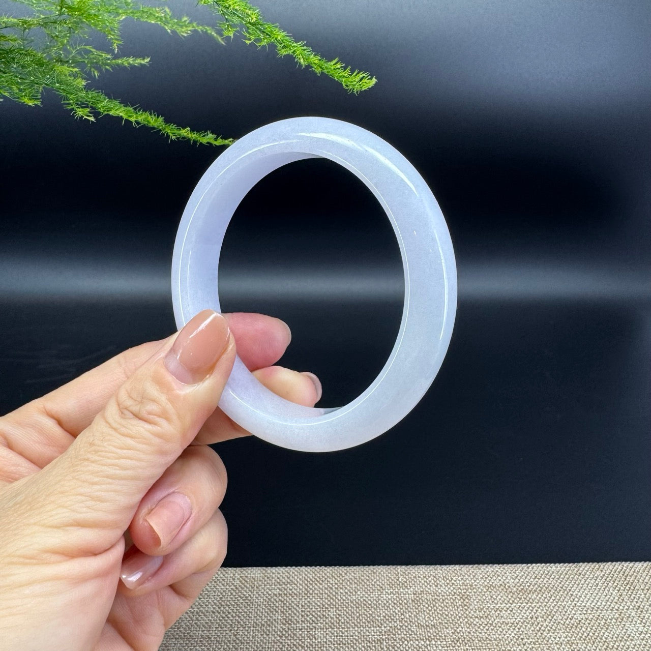 Genuine Burmese Lavender Jade Jadeite Bangle Bracelet ( 57.8mm )