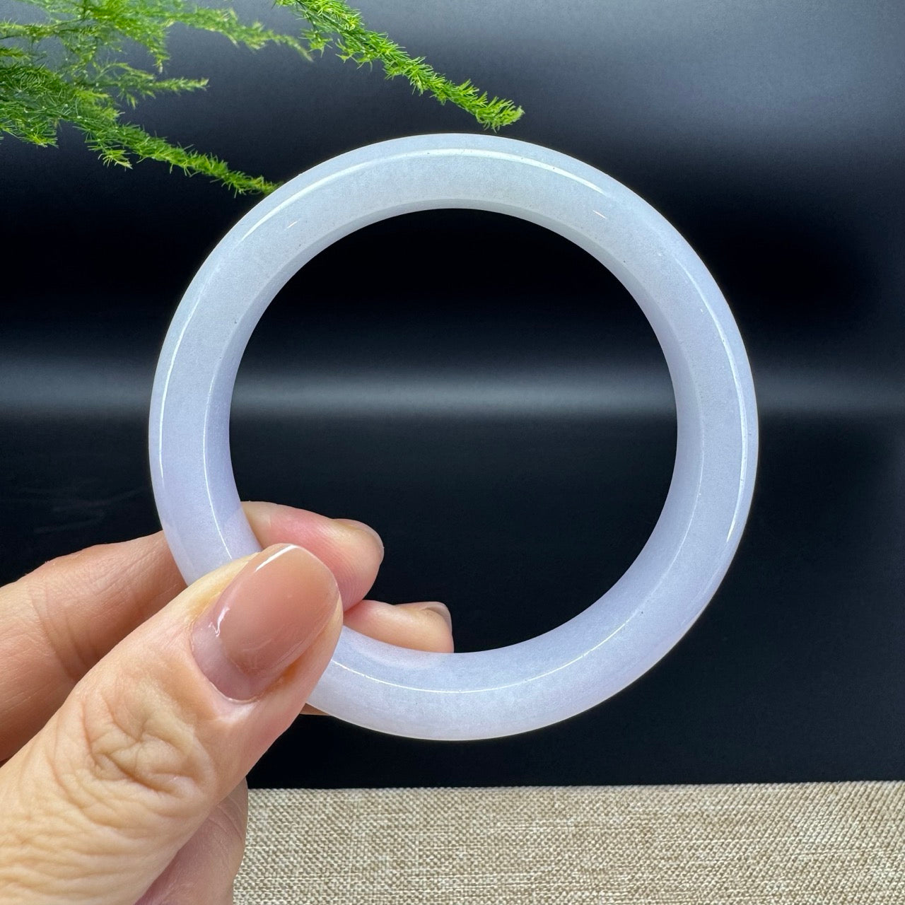 Genuine Burmese Lavender Jade Jadeite Bangle Bracelet ( 57.8mm )