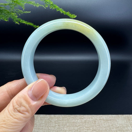 Genuine Burmese Yellow Green Jade Jadeite Bangle Bracelet ( 57.5mm )