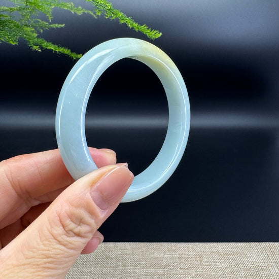 Genuine Burmese Yellow Green Jade Jadeite Bangle Bracelet ( 57.5mm )