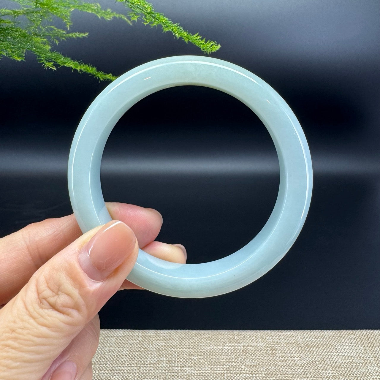 Genuine Burmese Yellow Green Jade Jadeite Bangle Bracelet ( 57.5mm )