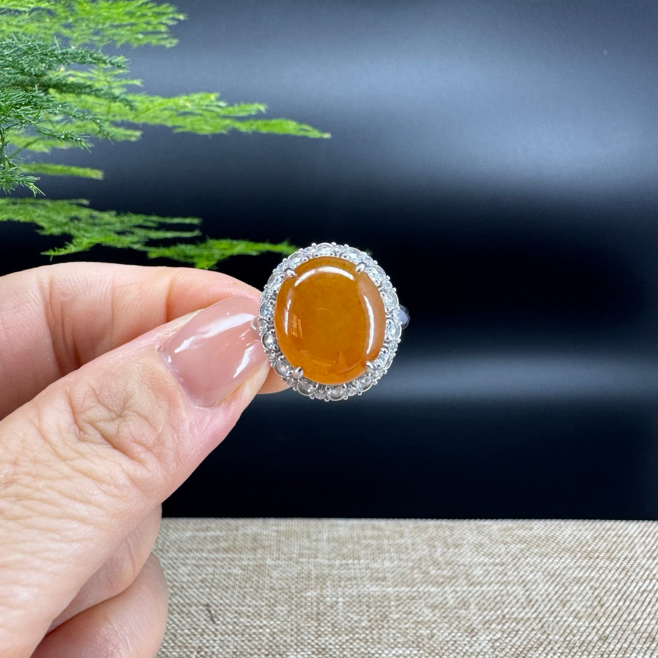 RealJade® "Signature Signet" 18K White Gold  Bronze Yellow Jadeite Jade Classic Ring