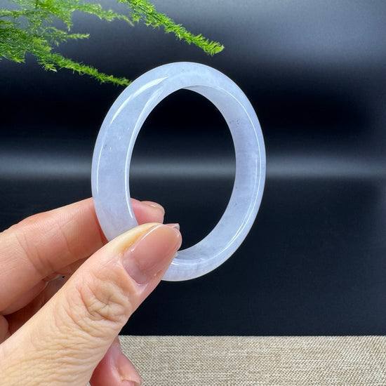 Genuine Burmese Icy Lavender Jade Jadeite Bangle Bracelet ( 57.6mm )
