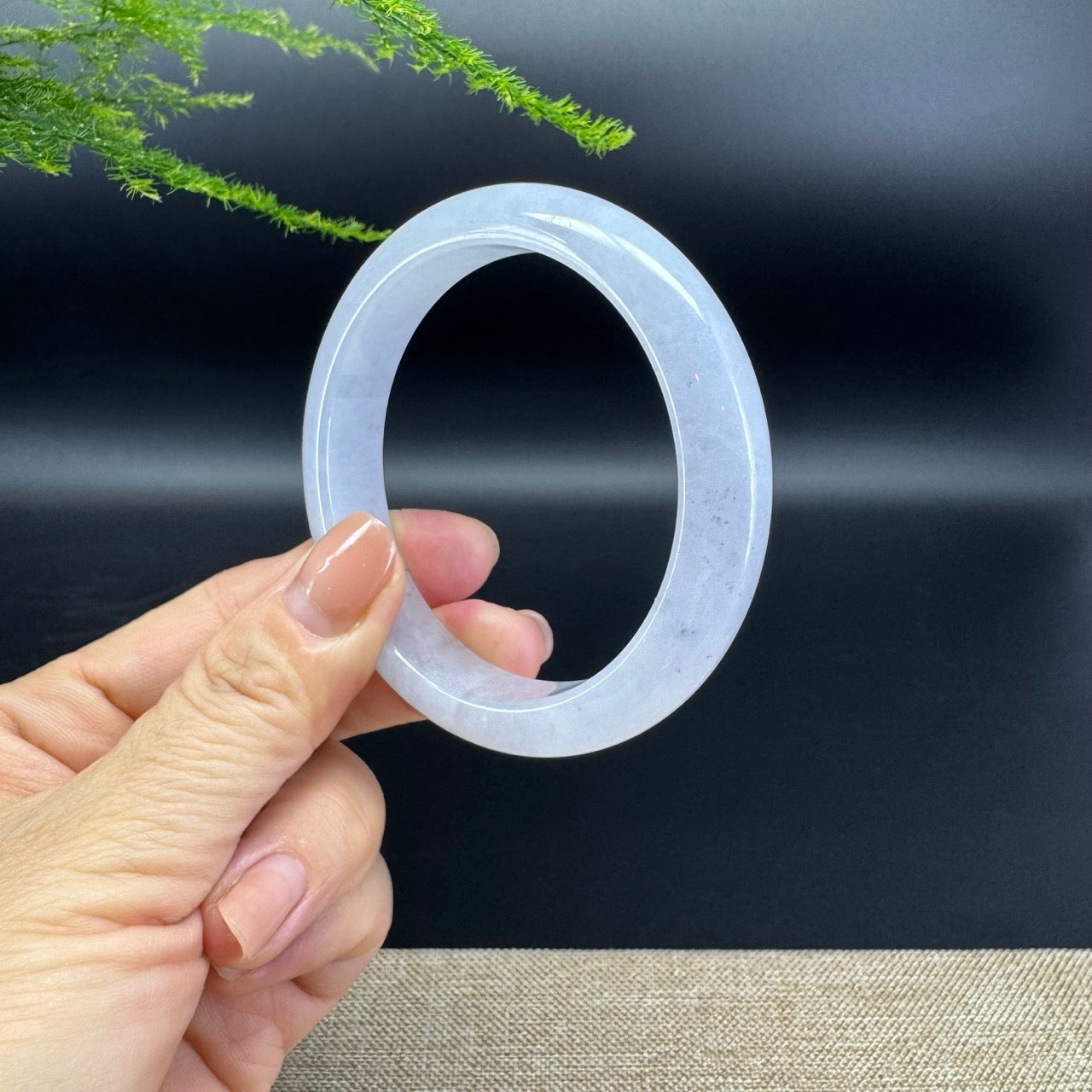 Genuine Burmese Icy Lavender Jade Jadeite Bangle Bracelet ( 57.6mm )