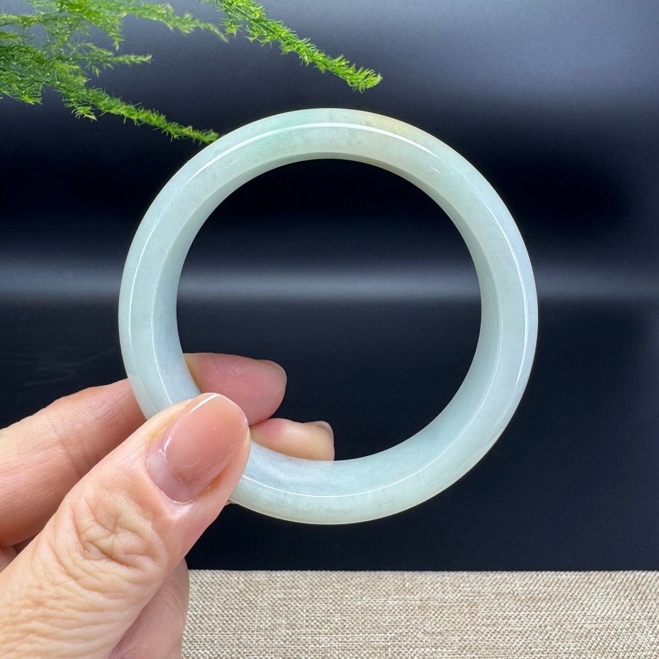 Genuine Burmese Yellow Green Jade Jadeite Bangle Bracelet ( 57.5mm )