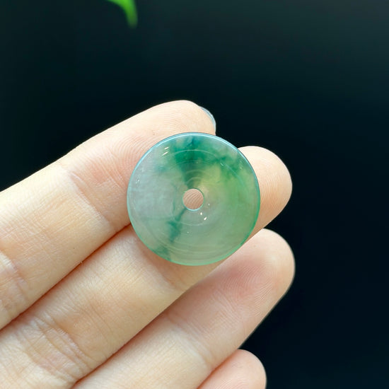 RealJade® "Good Luck Button" Necklace Green Jadeite Jade Lucky Ping An Kou Pendant