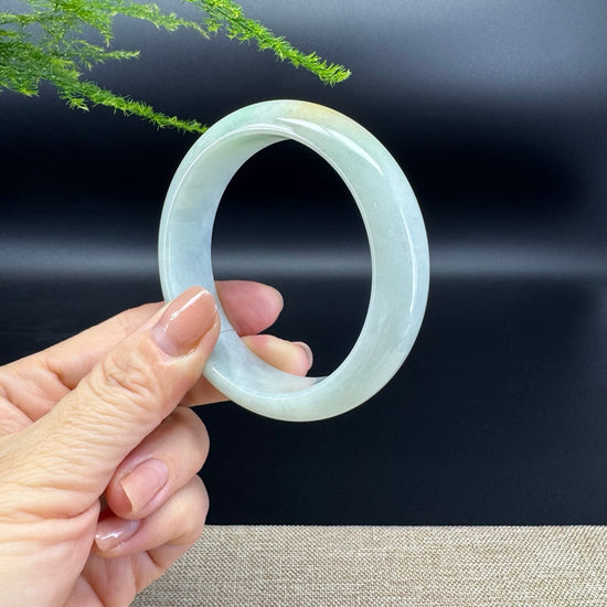 Genuine Burmese Yellow Green Jade Jadeite Bangle Bracelet ( 57.5mm )