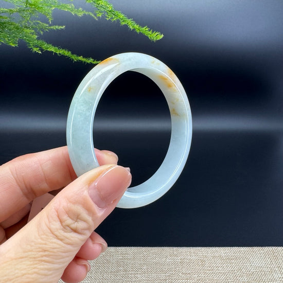 Genuine Burmese Yellow Green Jade Jadeite Bangle Bracelet ( 57.4mm )