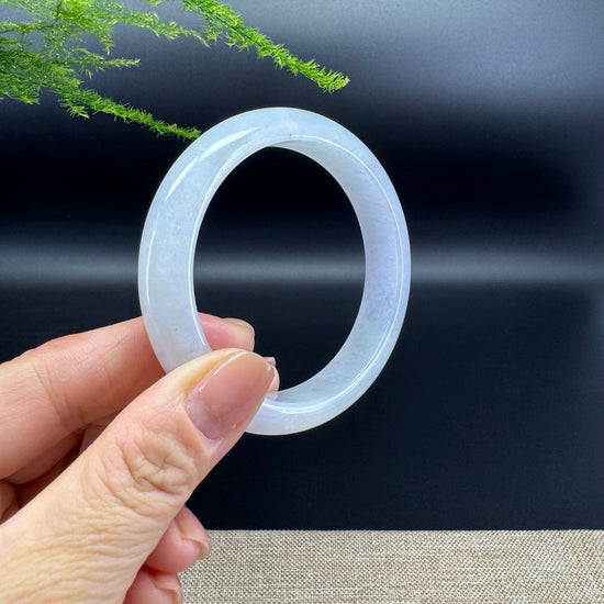 Genuine Burmese Lavender Green Jade Jadeite Bangle Bracelet ( 57.4mm )