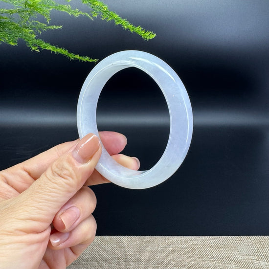 Genuine Burmese Lavender Green Jade Jadeite Bangle Bracelet ( 57.4mm )