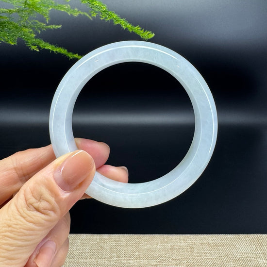 Genuine Burmese Lavender Green Jade Jadeite Bangle Bracelet ( 57.5mm )