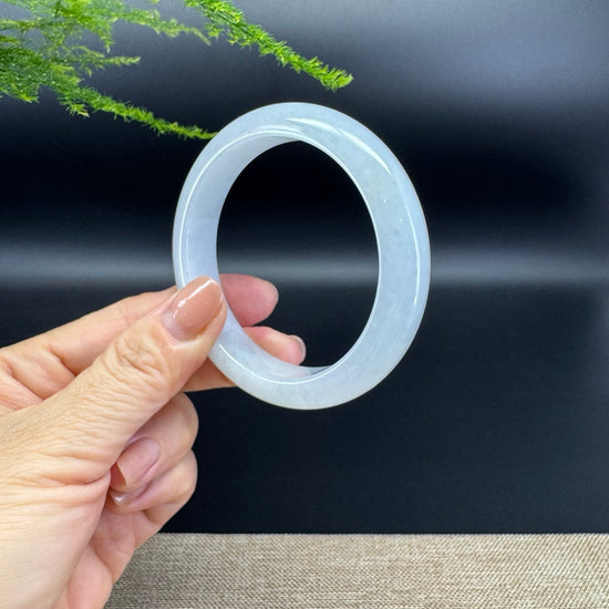 Genuine Burmese Lavender Green Jade Jadeite Bangle Bracelet ( 57.5mm )