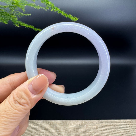 Genuine Burmese Lavender Green  Jade Jadeite Bangle Bracelet ( 57.8mm )