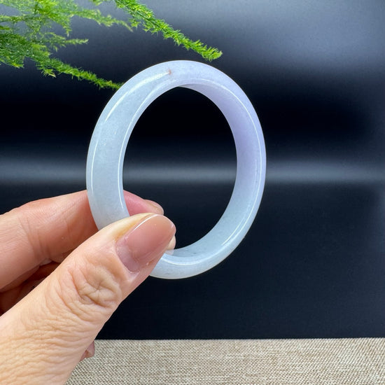 Genuine Burmese Lavender Green  Jade Jadeite Bangle Bracelet ( 57.8mm )