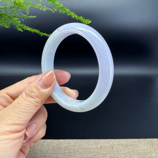 Genuine Burmese Lavender Green  Jade Jadeite Bangle Bracelet ( 57.8mm )