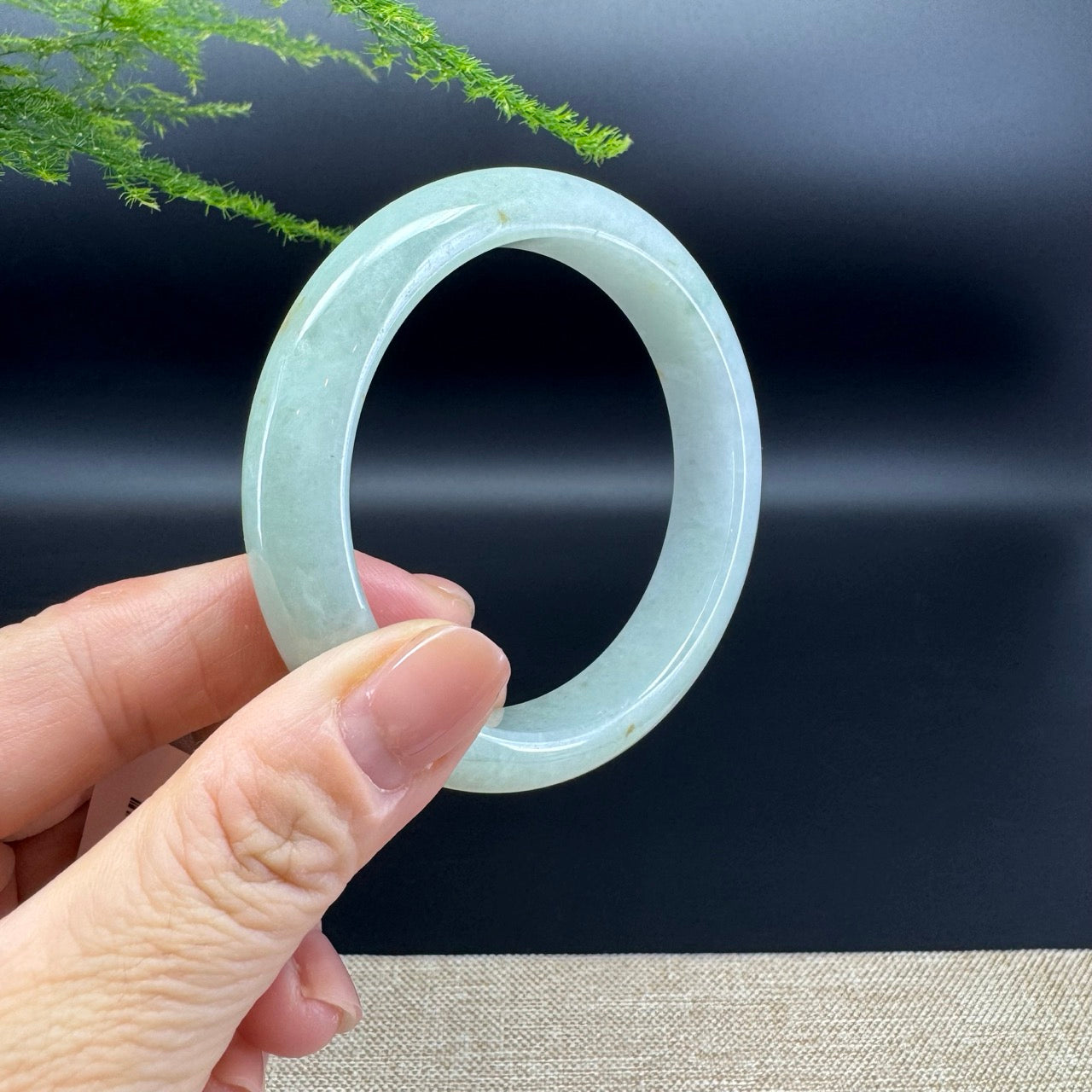 Genuine Burmese Apple Green Jade Jadeite Bangle Bracelet ( 57.4mm )