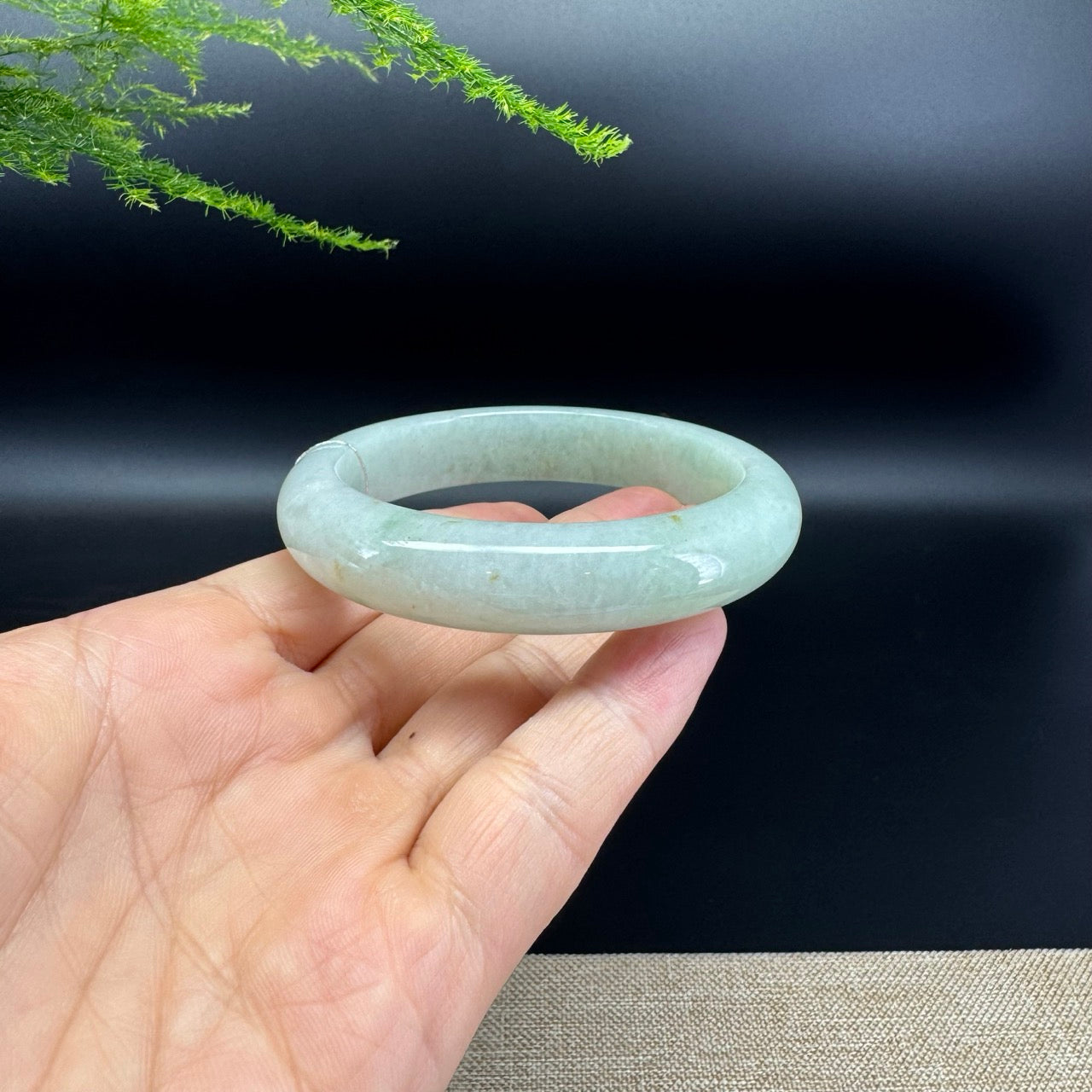 Genuine Burmese Apple Green Jade Jadeite Bangle Bracelet ( 57.4mm )