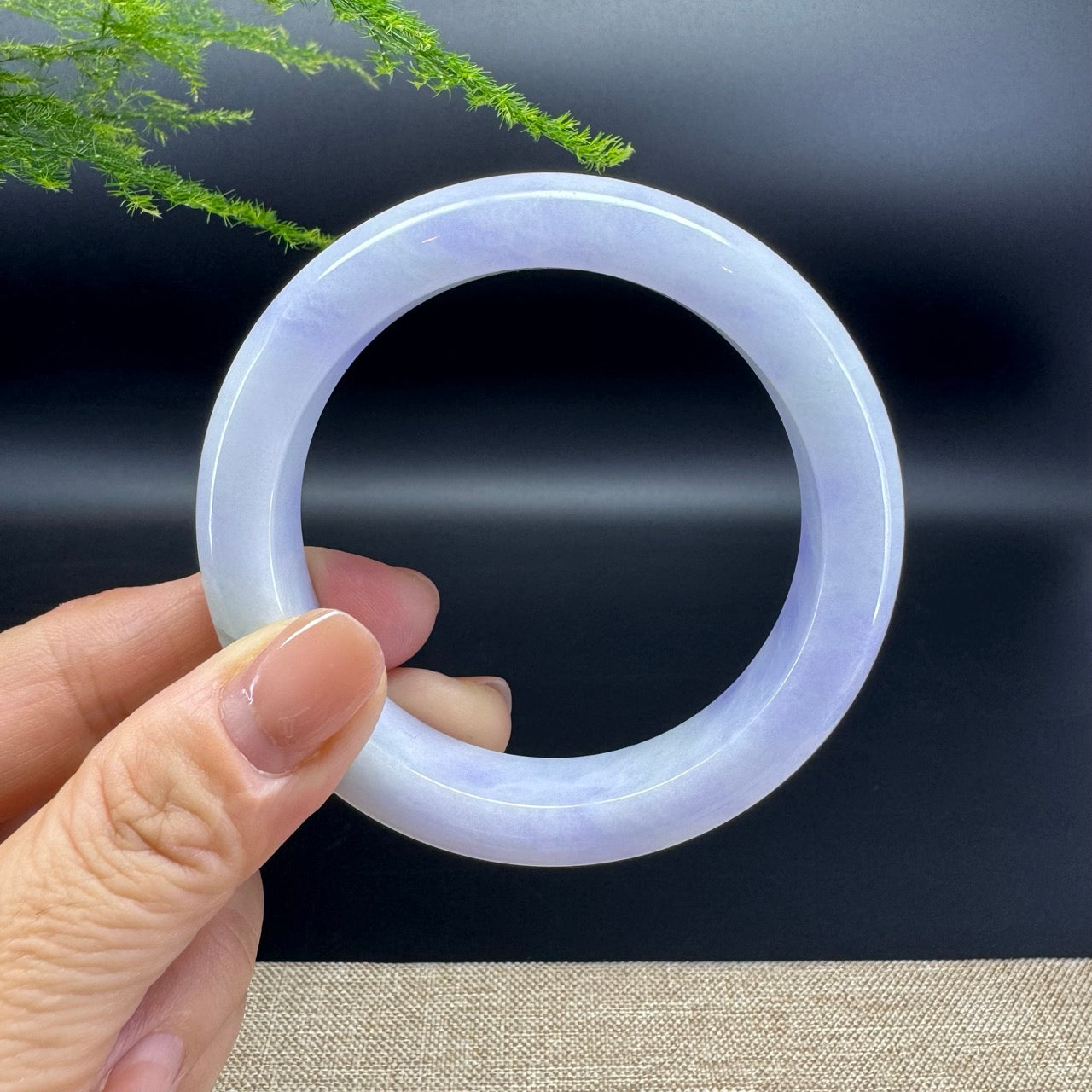 Genuine Burmese Lavender Jade Jadeite Bangle Bracelet (57.7mm)