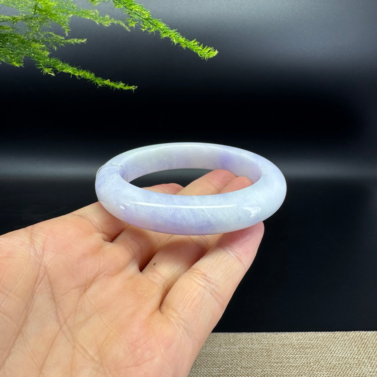Genuine Burmese Lavender Jade Jadeite Bangle Bracelet (57.7mm)