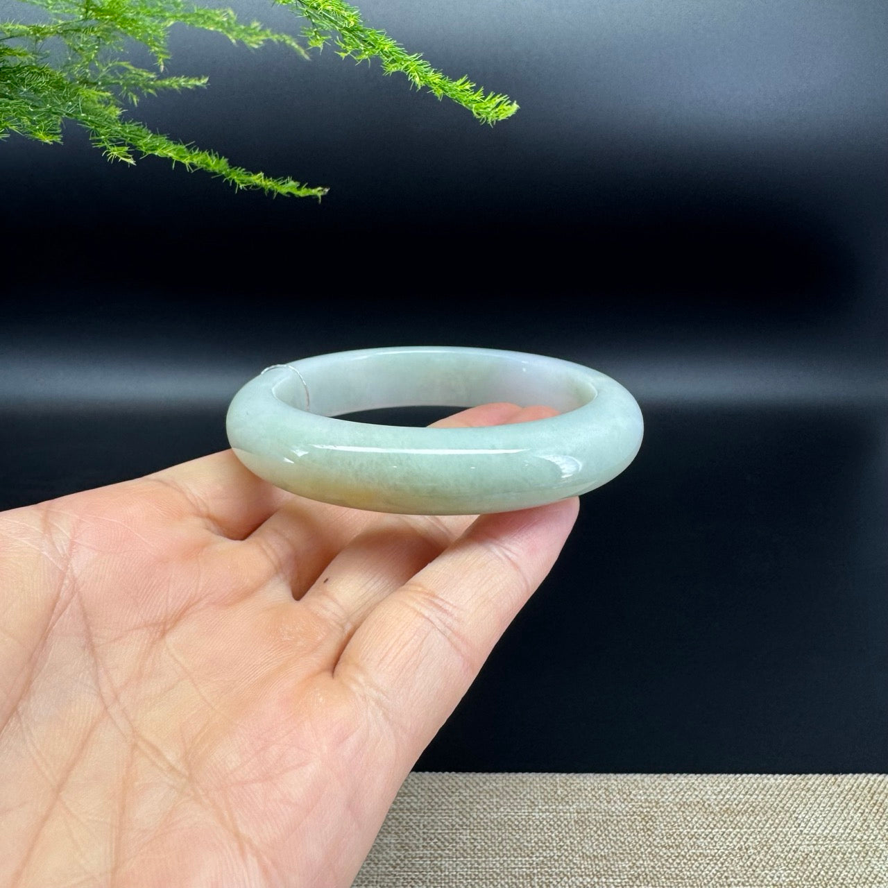 Genuine Burmese Yellow Green Jade Jadeite Bangle Bracelet ( 57.6mm )