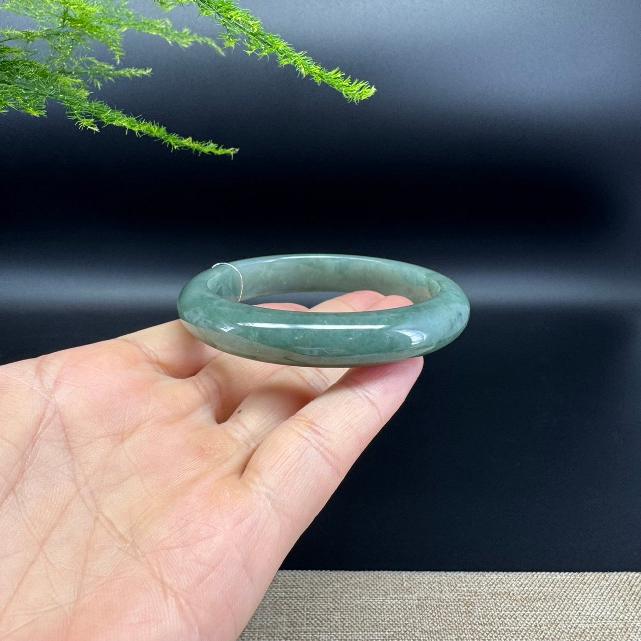 Genuine Burmese Green Jade Jadeite Bangle Bracelet (57.9mm)