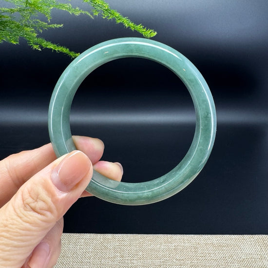 Genuine Burmese Green Jade Jadeite Bangle Bracelet (57.9mm)