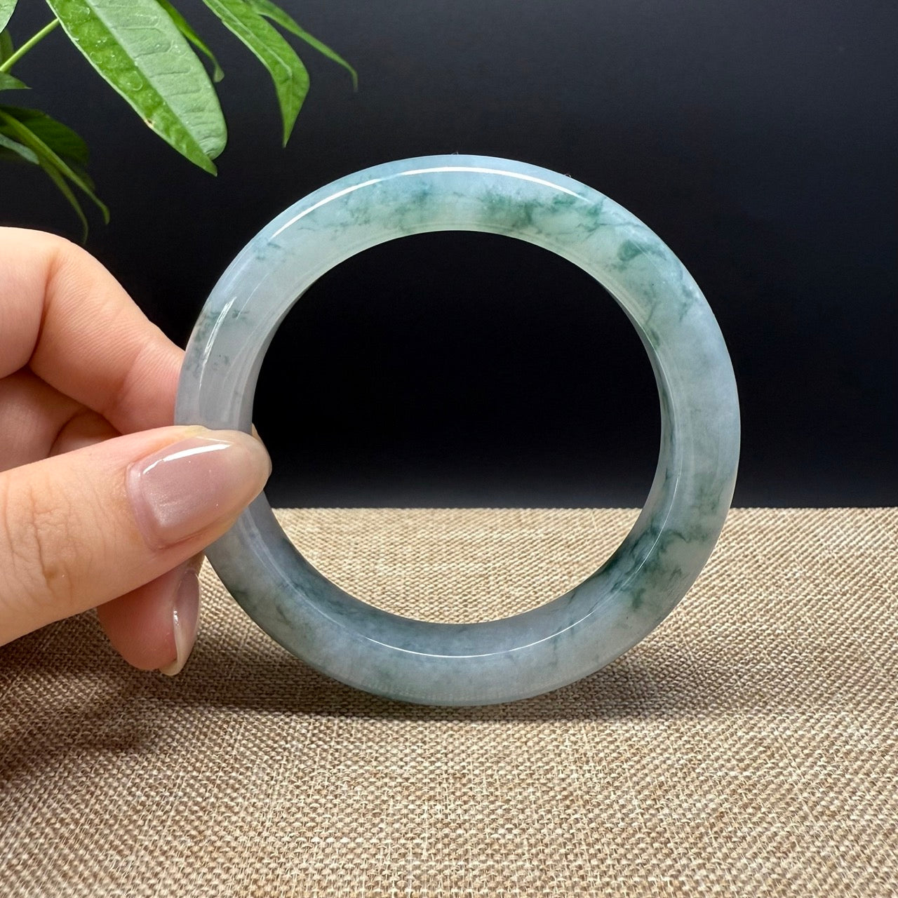 Myanmar Jadeit Jade Bangle (Grade A) Bracelet oil green (50-62mm