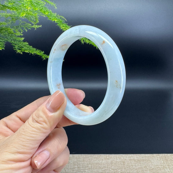 Genuine Burmese Icy Green Jade Jadeite Bangle Bracelet ( 57.3mm )